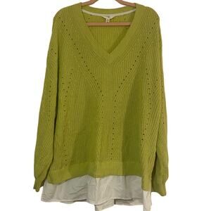 Terry and Sky Lime Green Sweater - Size 3X - Flaw
